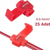 Resim Blingston Hızlı Kablo Ekleme Aparatı Konnektör Klips Klemens Kırmızı 0.5-1 Mm² 25 Adet 