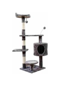 Resim Senye Kedi Tırmalama Tahtası 40x40x112 Cm Peluş Kaplamalı Demonte Kedi Kulesi 