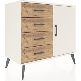 Resim Hyperion Şifonyer Tek Raflı 4 Çekmeceli Tek Kapaklı 88x44x80 Aytaşı-aytaşı/çam Aytaşı/çam 