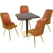 Resim Beymobilya Karanfil Gold Werzalit Kare - Çırağan Gold Masa Takımı (70X70) (520892152) 