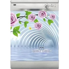 Resim Makinesi Sticker Kaplama Beyaz Eşya Kaplama Kuğu Güller 