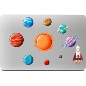 Resim Laptop Sticker Güneş Sistemi Ve Uzay Mekiği Temalı 