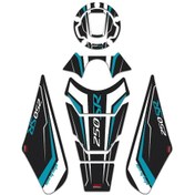 Resim GP Kompozit CF Moto 250 SR 2020-2024 Uyumlu Tank Pad Seti Turkuaz 
