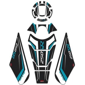 Resim GP Kompozit CF Moto 250 SR 2020-2024 Uyumlu Tank Pad Seti Turkuaz 