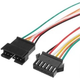 Resim 2,5mm Jst Sm 6pin Siyah Seyyar Kablolu Konnektör Dişi Erkek Takım 10cm+10cm - 0,25mm - Çift Taraflı 