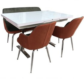 Resim Masa-Sandalye Kelebek Kayın Retro ayak MANUEL Model Takım Yan Açıl Cam Orta Ayak Çelik Nikelaj El Yapım 