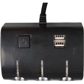 Resim Olesson 1506 12-24v Çift Usb Girişli 120w 80 Cm Kablolu 3'lü Araç Çakmak Çoklayıcı 