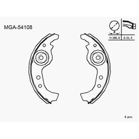 Resim MGA 54108 KAMPANA BALATA UNO 60 185x31 