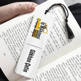 Resim İsme Özel İş Makinesi Operatörü Kitap Ayracı 