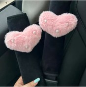 Resim merdümek Pearl Heart Emniyet Kemeri Aksesuarı - Araç Emniyet Kemeri Yumuşak Omuz Koruyucu 1 Adet 