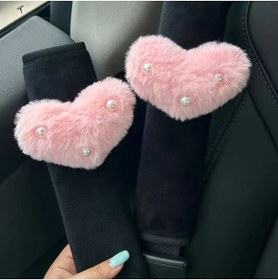 Resim merdümek Pearl Heart Emniyet Kemeri Aksesuarı - Araç Emniyet Kemeri Yumuşak Omuz Koruyucu 1 Adet 