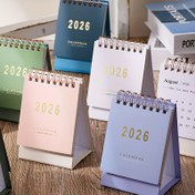 Resim 2026 Mini Masa Takvimi - Kalın 250 GSM Kağıt, Çift Tel Bağlama, Canlı Renk Seçenekleri (Pembe, Mavi, Yeşil, Beyaz) için Ev veya Ofis Düzenleme, Ofis için Masa Takvimi 