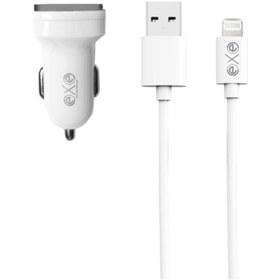 Resim Exe Technology Exe 2.4a Çift Usb Araç Içi Şarj Aleti Lightning Kablolu 