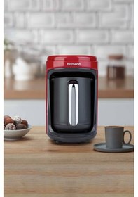 Resim HOMEND Pottoman 1831H 5 Fincan Kapasiteli Bol Köpüklü Türk Kahve Makinesi Kırmızı 