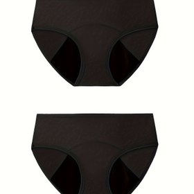 Resim 2 adet Kadın Menstrüel Külot - Nefes Alabilen, Sızdırmaz Tam Kapsama Düşük Bel İç Çamaşırı, Doğum Öncesi ve Sonrası Bakımı İçin, Rahat Düz Siyah Tasarım, Menstrüel İç Çamaşırı, Hamilelik İç Çamaşırı, Minimalist İç Çamaşırı, Yumuşak Kumaş İç Çamaşırı 