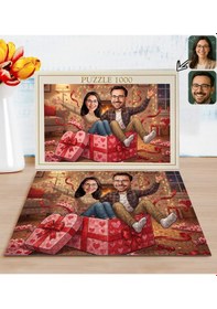Resim Bk Gift Kişiye Özel Sevgili Karikatürlü 1000 Parça Profesyonel Puzzle-1, 1000 Puzzle, Sevgililer Günü Hediyesi, Sevgiliye Hediye Kobitmeyencom36171 Bk 