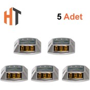 Resim Hayat Trafik 5'li Set Kırmızı Solar Yol Butonu 3x3 Ledli 