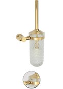 Resim Genel Markalar Utopic Pvd Gold Montajlı Klozet Fırçası Buzlu Cam %100 Pirinç 