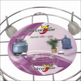 Resim M3 Decorium 4 Tekerlekli Paslanmaz Çelik Araba Rafı 