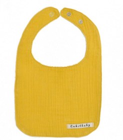 Resim Sıvı Geçirmez Çift Kat Müslin Mama Ve Salya Önlüğü, %100 Pamuk Alezli - Hardal Çok Renkli 