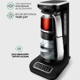 Resim Karaca Çaysever Robotea Pro 4 In 1 Konuşan Otomatik Cam Çay Mama Filtre Kahve Makinesi 2500W 
