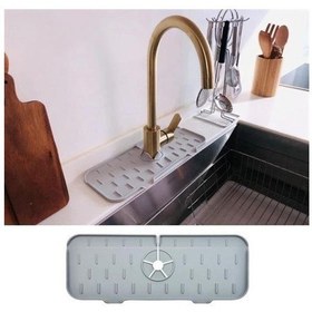 Resim Zmc Bilişim Lavabo İçin Silikon Esnek Mat Musluk Sapı Damlama Tutucu Raf Mutfak Tezgahı Sıçrama Koruma 