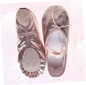 Resim GALPADA Yürümeye Başlayan Bale Ayakkabıları Çocuk Ayakkabıları Jimnastik Dans Bale Eğitimi Terlik Dans Ayakkabıları Işıltı Düz Ayakkabılar Yoga Daireler Pullu Spor Ayakkabıları Elastik 