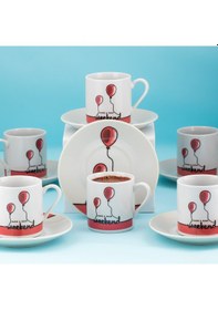 Resim Porsima 03 Porselen 12 Parça Türk Kahve Fincan Takımı 90ml 