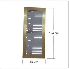 Resim Büyük 124X64Cm Altın Yaldız Salon Antre Komodin Etajer Boy Aynası Altın 