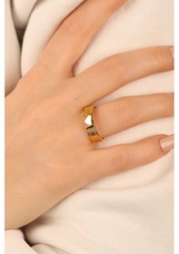 Resim Çgk Çiğdem Gürel Kuyumculuk Kalpli Hasır Altın Yüzük Yaldız 