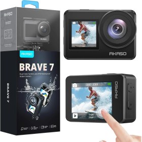 Resim Br 7 Aksiyon Kamerası, Ipx8 Su Geçirmez Yerel 4K 20MP Wifi Cam Dokunmatik Ekranlı Eis 2.0 Yakınlaştırma Desteği Harici Mikrofon Ses Kontrolü Vlog Kamerası - Gri 