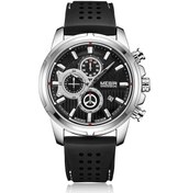 Resim Folinda Megir 2101 Erkek Kol Saati - Kuvars Hareketli, 3atm Su Geçirmez, Büyük Ekran, Kronometre, Takvim, Silikon Kordon, Siyah Kadran Ve Kasa Çok Renkli 