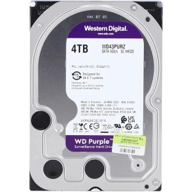 Resim Wd Purple, WD43PURZ, 3.5&amp;quot;, 4tb, 256MB, 5400 Rpm, 7/24 Güvenlik, HDD (Türkiye Distribütörü Garantili) 