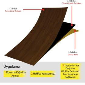 Resim Tink Kendinden Yapışkanlı Teak Desenli Pvc Parke 25 x 80 cm / 5 Adet / 1 M² 