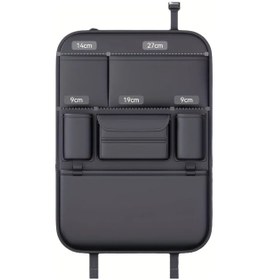 Resim Chuangyinshop 1 Adet Siyah Araç Koltuğu Organizer Çok Bölmeli Elmas Desenli Su Şişesi Tablet Defter 