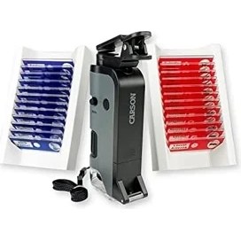Resim Microflip 100 x 250 x LED ve Uv Işıklı Cep Mikroskopu, Aşağı Açılan Kaydırma Tabanı ve Akıllı Telefon Diskopu Klipsi, 24 Hazır Böcek ve Hayvan Slaytıyla Birlikte Gelir (MP-250BUN) 