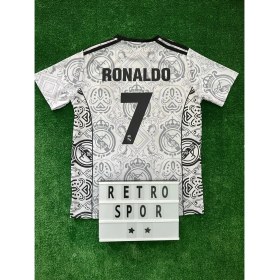 Resim Cristiano Ronaldo Özel Tasarım Kısa Kol R.madrid Forma Beyaz Renk / Tasarım Ronaldo Form 