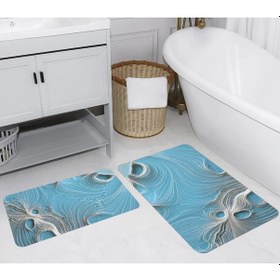 Resim Rovigo Home Dijital Baskılı 2'li Banyo paspas Takımı RVG5234 Çok Renkli 