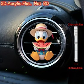 Resim 2D Düz, 1 Adet Donald Duck Araç Havalandırma Klipsi - 2D Düz Akrilik Dekoratif Hava Ferahlatıcı Tutucu, Karpuz Dilimi Tasarımlı Sevimli Karakter Figürü, Çoğu Araca Uygun, Kokusuz, Araç İçi Aksesuar, Eğlenceli Tasarım, Hafif Tutucu, Hediye Alışverişi İçin, 2D Düz 