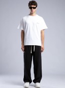 Resim Beli Lastikli Baggy Pantolon 