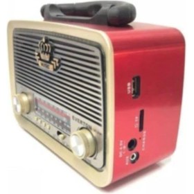 Resim Ataşbey RT-301 Kırmızı Nostaljik Görünümlü Bluetoothlu Usb-Sd Card Mp3 Çalar Radyo Müzik 