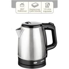 Resim Genel Markalar ÇELİK KETTLE 1.7LT GİZLİ REZİSTANS - KABLOSUZ SK-8015 (5277) 