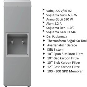 Resim Evora Sanayi Tipi Sebil 40 Litre Soğutmalı Arıtmalı Paslanmaz Endüstriyel Su Sebili 