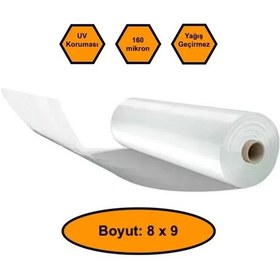 Resim 160 Micron Naylon Örtü, Şeffaf Su Geçirmez Naylon, 8x9 Metre 