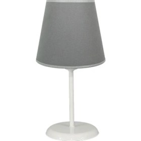 Resim Şenay Aydınlatma Çocuk Odası Masa Lambası Kumaş Abajur Gri 
