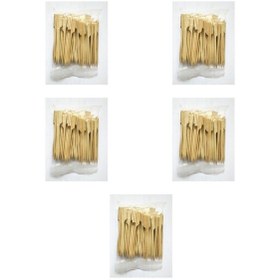 Resim Ahşap Yassı Tutamaklı Saplı Çöp Şiş 5 x 100'lü 15 CM 