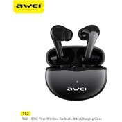 Resim Siyah Awei T62 Enc Bluetooth Kulaklık V5.3 Enc Kablosuz Kulaklıklar 4mic Tws Gürültü Önleyici Kulaklıklar Hifi Stereo Kulaklık Oyun 