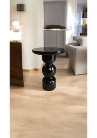 Resim Wood Wooden Ahşap Karpuz Model Tekli Mantar Yan Sehpa Siyah Renk 