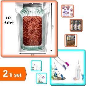 Resim Hereveoyuncak 10 Adet Kavanoz Görünümlü Kilitli Poşeti Çıtçıtlı + Biberon ve Şişe Temizleme Fırçası - 2li Set U1W8 