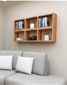 Resim Dekormer Design Kitaplık Yan Atlantik Çam Renk Duvar Rafı Ikili Takım 